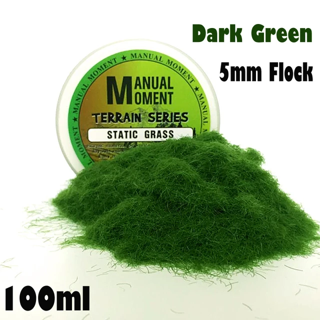 Miniature Scene Model Materia Dark Green Turf Flock Lawn Nylon Grass Powder STATIC GRASS 5MM Modeling Hobby Craft Accessory 5mm Flock Static Grass Fiber HOBBY ACCESORIES Type: Model