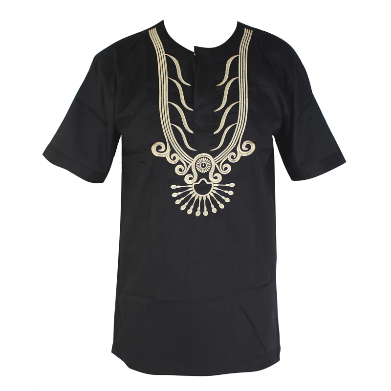 

Africa Clothes Men`s Dashiki Embroidery Tops Wedding Wear African Short Tunic