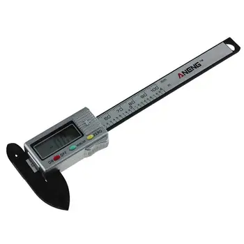 

0-100mm 4inch LCD Digital Electronic Carbon Fiber Vernier Caliper Gauge Micrometer (Silver)