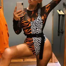 Misswim Леопардовый принт цельный купальник женский ремень сексуальный боди Цельный Монокини с высокими вырезами женский купальник без спинки Новинка