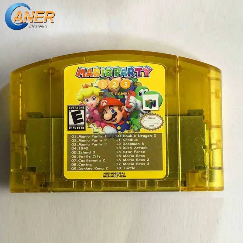 

HOT for NES Video Game Cartridge 64 Bits Game Console Card Super Mari 64 Super 18 in 1 US Version