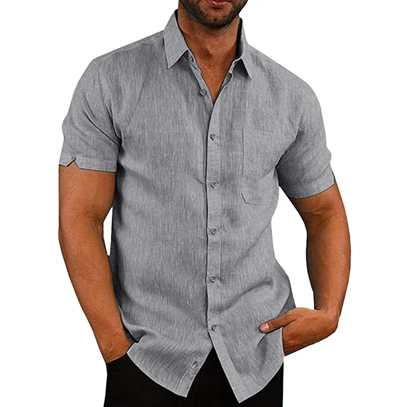 MJARTORIA, мужские льняные рубашки, однотонная Повседневная Уличная рубашка с коротким рукавом, мужская рубашка, Camisas Hombre Chemise, мужские рубашки, верхняя одежда