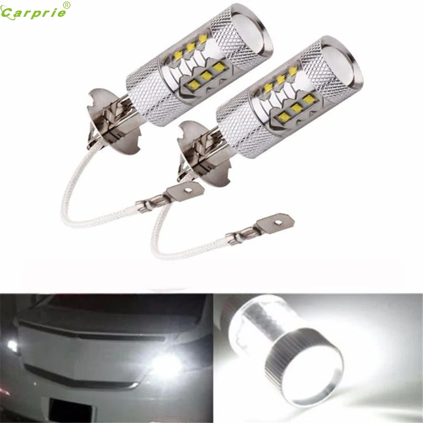 

Cls 2X H3 80W Super Bright LED White Fog Tail Turn DRL Head Car Light Lamp Bulb Aug 15