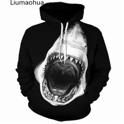 Liumaohua 2018 Новый свирепый Акула печати 3D Толстовки хип-хоп Для мужчин/Для женщин животных Толстовка Повседневное Джемперы улица балахон