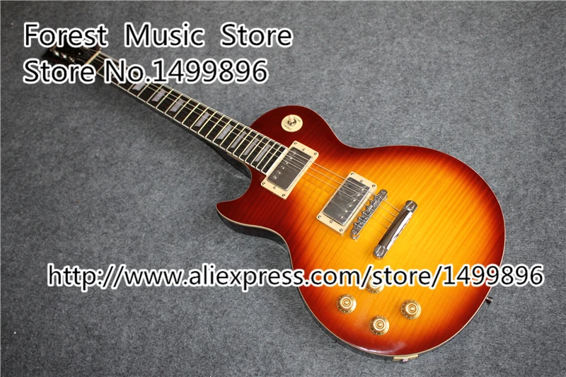 

Top Selling Left Handed Suneye LP Standard Electric Guitars With Faded Cherry Sunburst Tiger Flame Finish