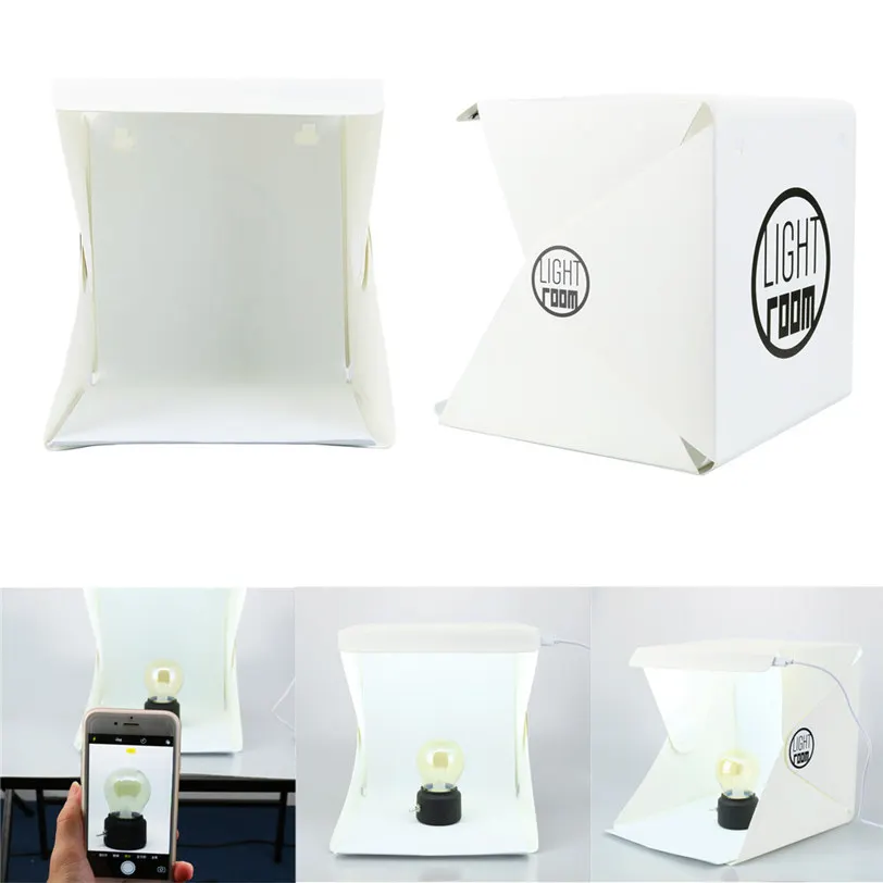 

LED Light Room Photo Studio Photography Lighting Tent Kit Backdrop Cube Mini Box Jul28 Professional Factory price Drop Shipping