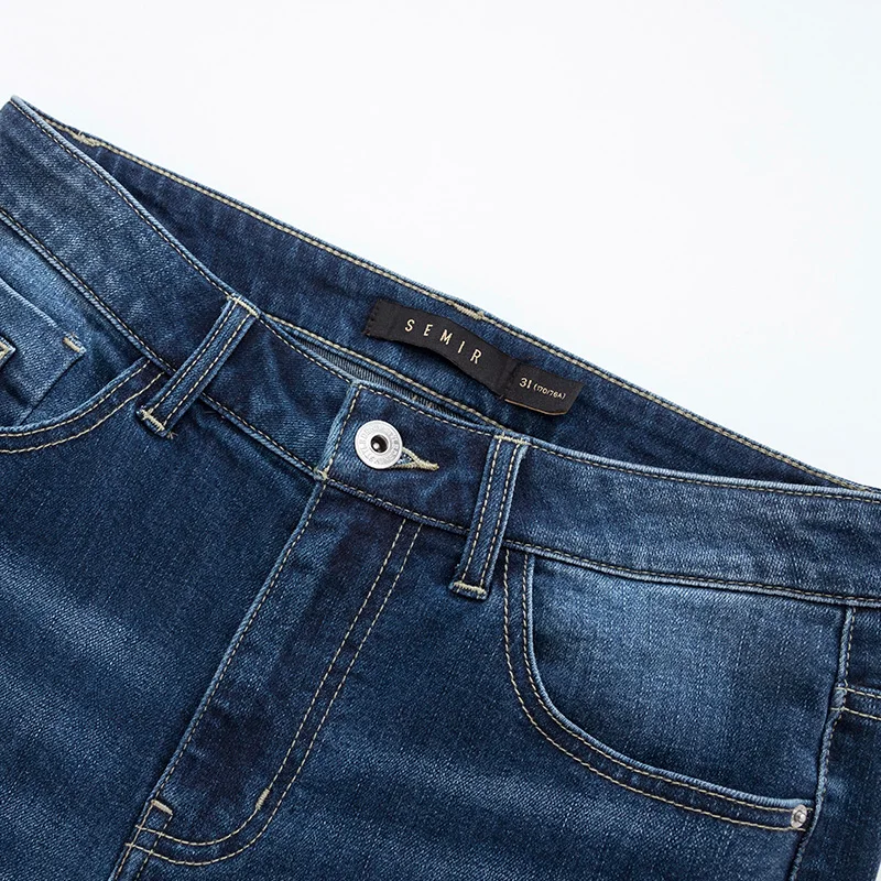 Seller SEMIR Men Slim Fit Jeans with Destruction Men's Washed Jeans in Soft Cotton Casual Pants Classic Jeans Male Fashion for Spring