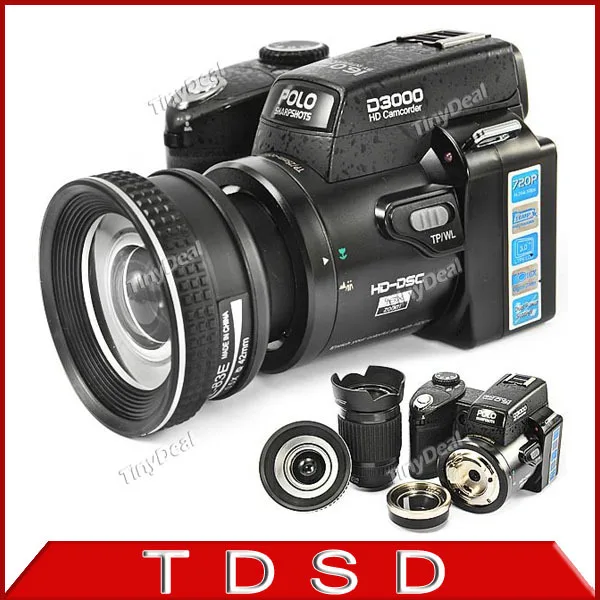 D3000 3.0 inch 16MP 720P HD Digital Camera Professional Camcorder 16x Optical Zoom Sharpshots with Wide-angle / Telephoto Len |