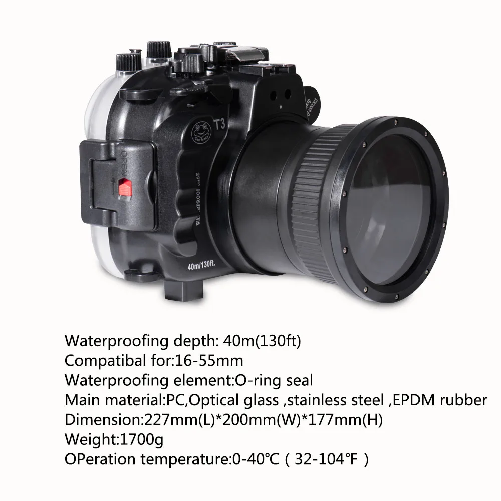 Mcoplus Wp-Xt3 40 M/130Ft Macchina Fotografica Subacquea Custodia Impermeabile Della Cassa Del Sacchetto Per Fuji Pellicola Fuji X-T3 Xt3 16- 55 Milli