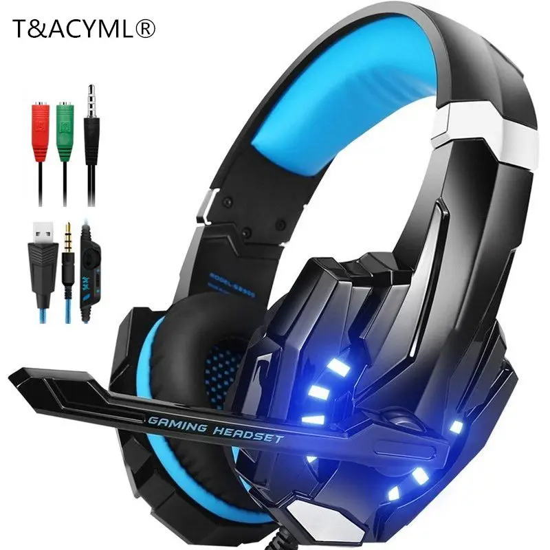 buy G9000 Gaming Headset with Mic Light Stereo Deep Bass 3.5mm noise cancelling Gamer Headphones For Xbox One PS4 Playstation 4 PC