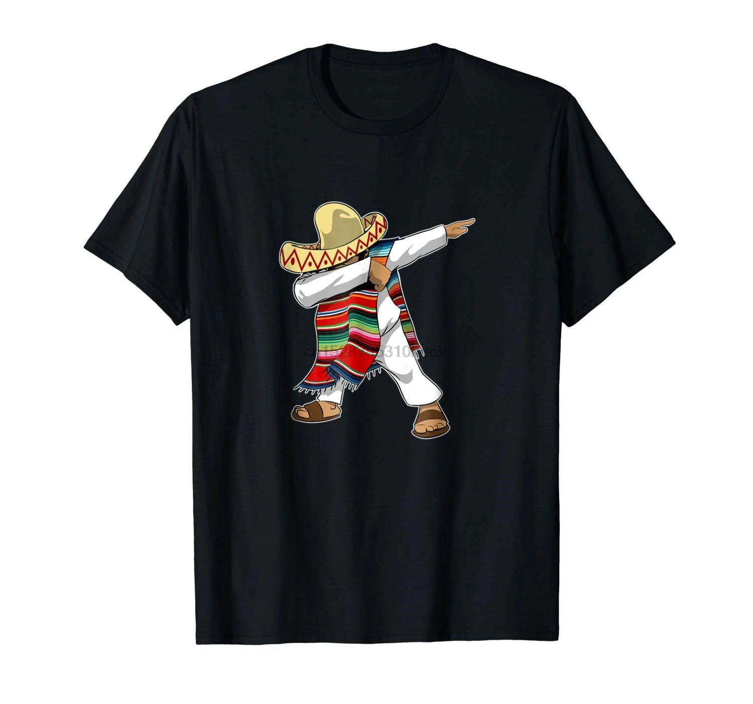 

Mexican Poncho Dabbing T Shirt Cinco De Mayo Loose Clothes