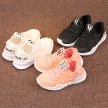 Size 21-36 Kids's Sneakers Boy Girl Light Soft Mesh Rubber Running Shoes Children Lightweight Neat Breathable Sport Shoes Black