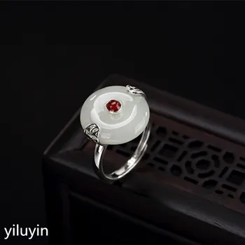 

KJJEAXCMY boutique jewelry S925 sterling silver inlaid with natural crystal powder plum blossom, fresh and joki