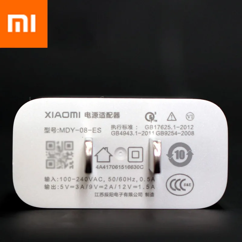 

Original XIAOMI QC3.0 Fast Charger Adapter 12V 1.5A home charger For Mi 4 4c 4s 5 5s plus 6 a1 a2 Mix Max 2 Note 3 redmi 4 4x