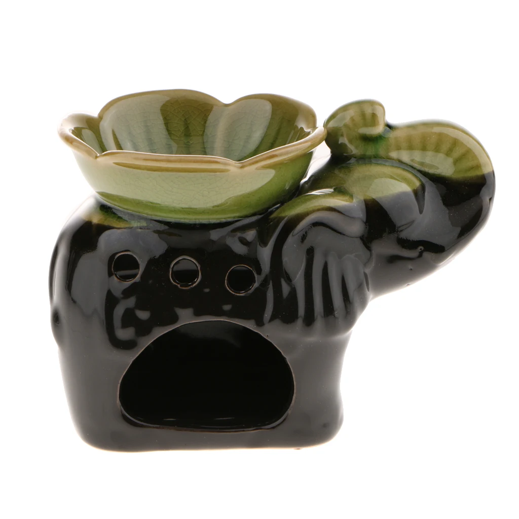CERAMIC ELEPHANT OIL BURNER+TEALIGHT CANDLE HOLDER DECOR ORNAMENT FIMGURINES
