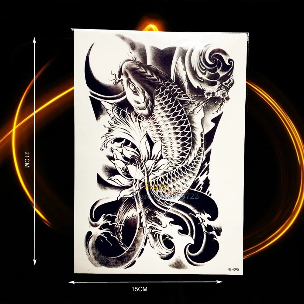 Ikan Mas Ikan Tahan Air Transfer Tato Pria Body Art Tattoo Lengan