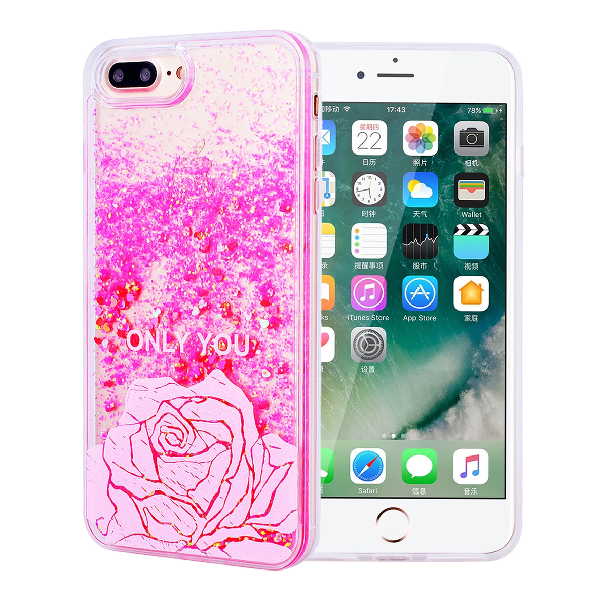 Rose Gold Case For IPhone 7 7 Plus Hard Back Cover For IPhone 7 7Plus