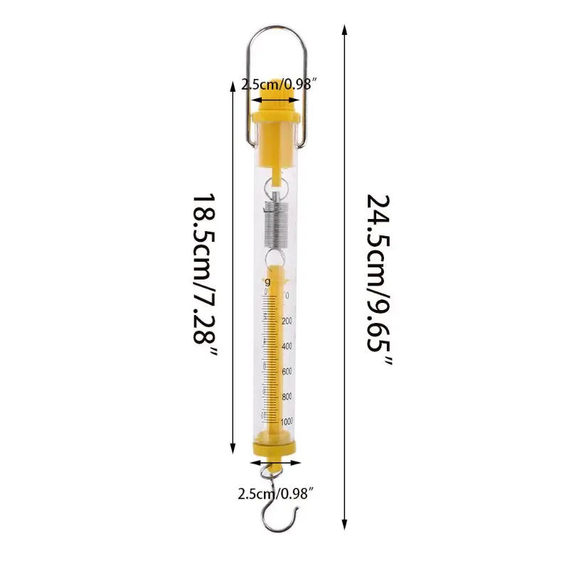 Измеритель усилия Ньютона максимальная емкость 25N трубчатые Пластиковые пружинные Весы с двойной шкалой для физических экспериментов