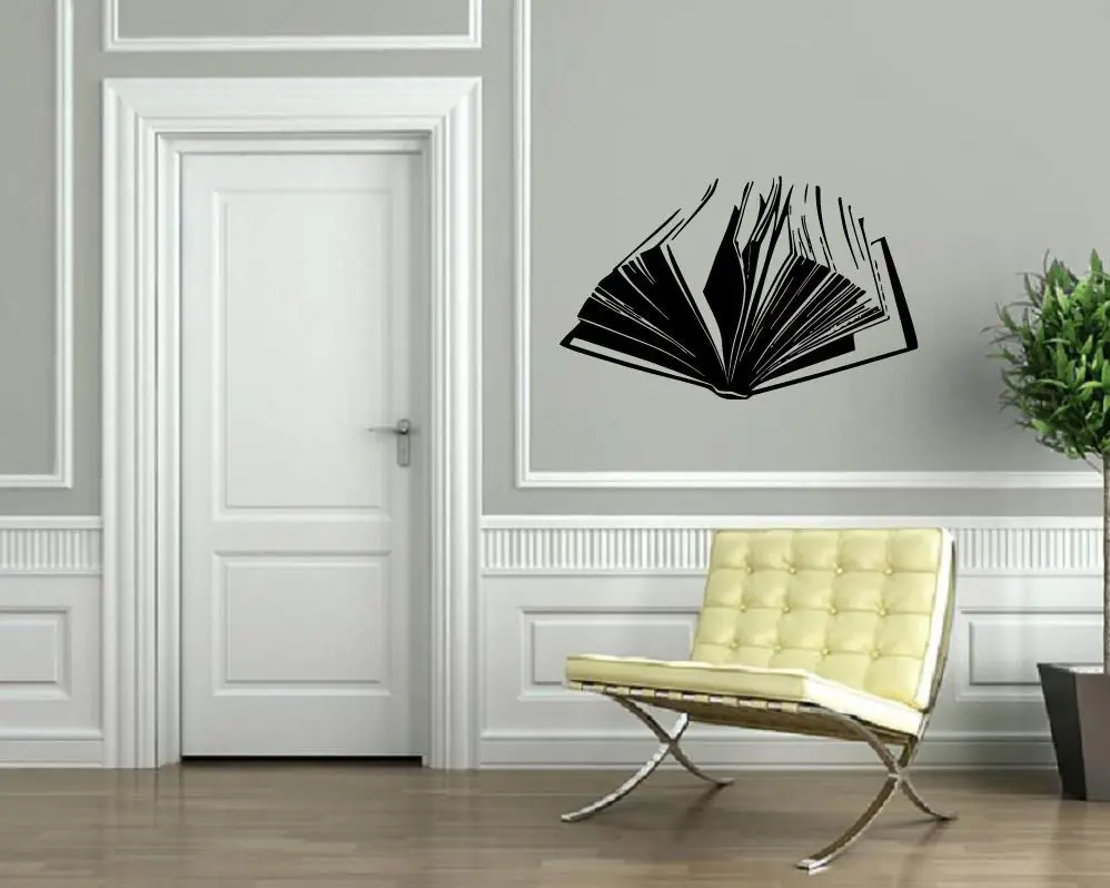 Open Book Literature Read Wall Sticker home decor Wall Decal Vinyl