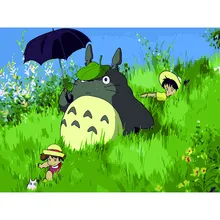 DIY Ручная роспись маслом живописное пастбище выездная живопись по номерам картина маслом китайские Скручивающиеся Картины домашний декор