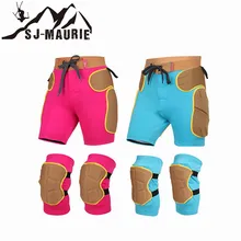 Для мужчин Wonen Профессиональный Велоспорт Лыжный спорт для походов баскетбол хип наколенники набор протекторов неопрен дышащая губка подгузник наколенники