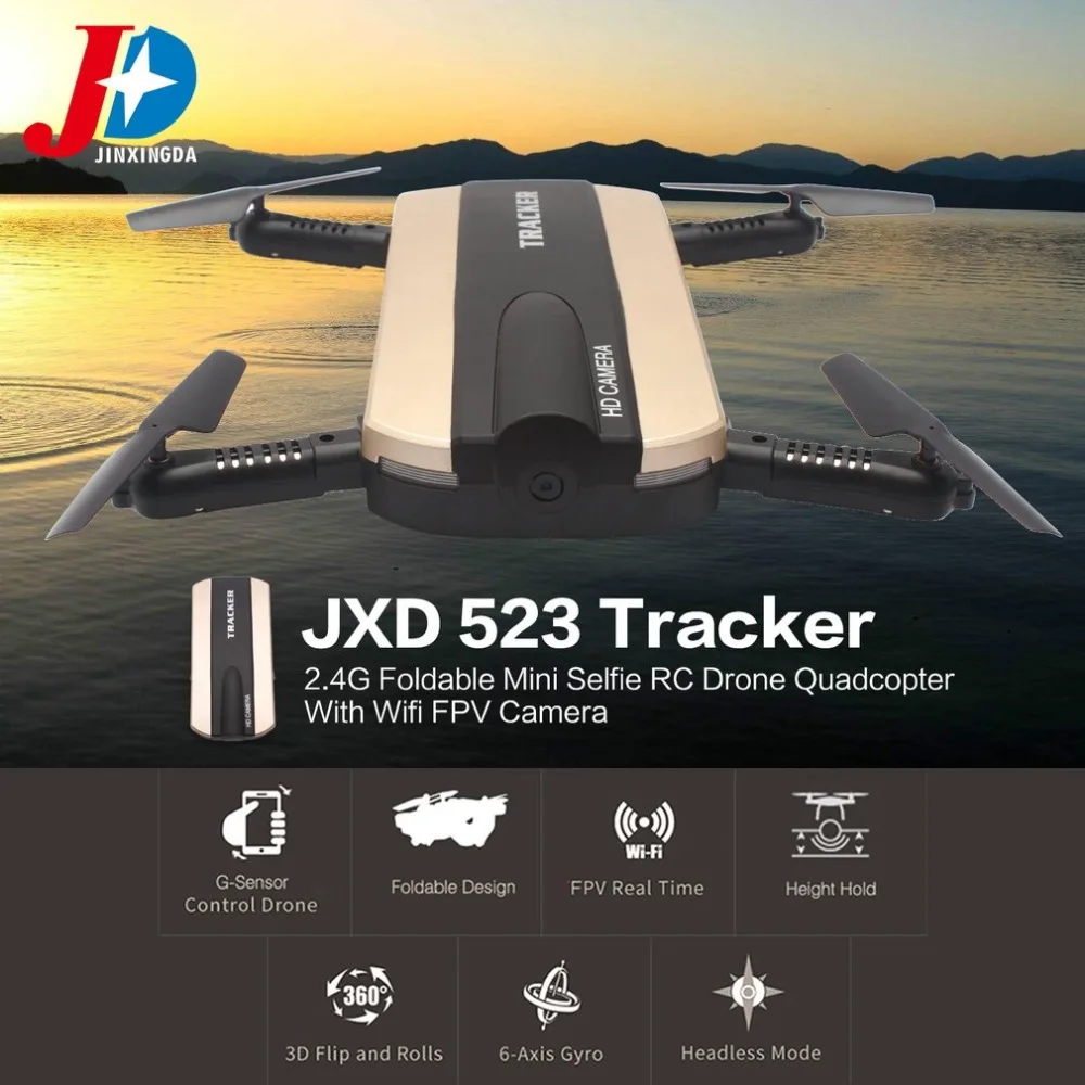 

Foldable Selfie Drone Dron Tracker Phone Control Mini Drones with Wifi FPV HD Camera Pocket Helicopter JXD 523 523W VS JJRC H37