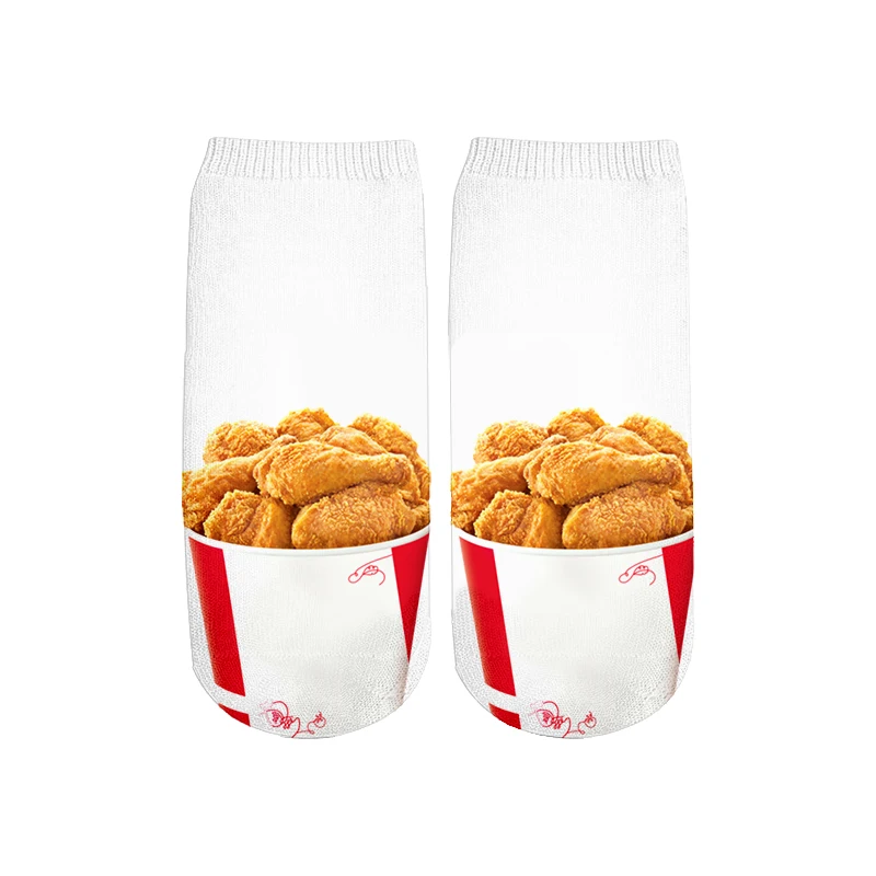 PLstar Cosmos, носки с принтом еды для мужчин и женщин, модные короткие носки с 3D принтом картофеля фри, гамбургера, мороженого, повседневные носки с 3d рисунком
