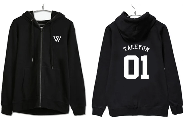 

Winner hoodie kpop black zipper hoodie jacket for men women loose polerones for autumn winter casual sweatshirt