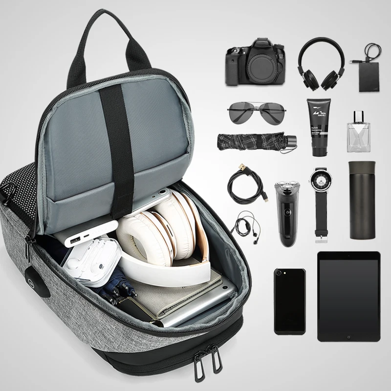  EURCOOL Casual para hombres 97 pulgadas iPad mensajero bolsas con puerto de carga USB bolso de homb