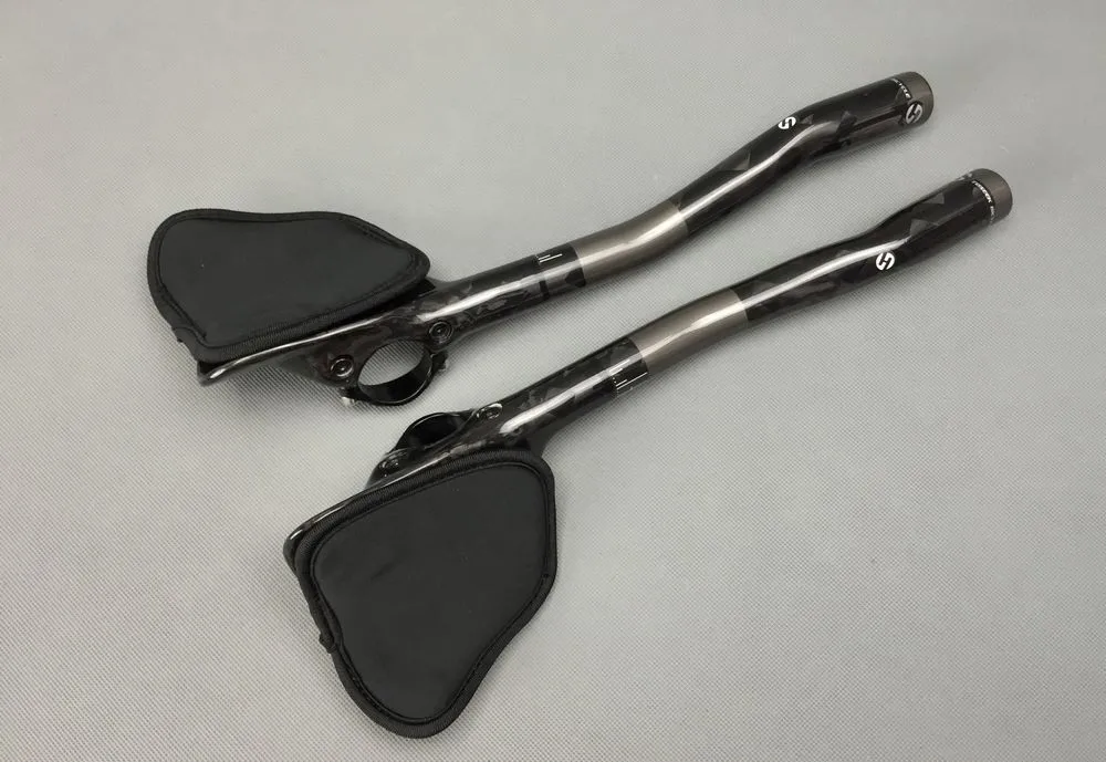 

high quality Glossy 12K finish rest bar tt handlebar full carbon rest handlebar road bike TT handlebar bicycle parts 1 Pair