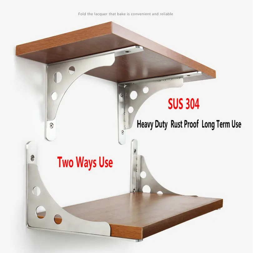 Hq Sb02 2pcs 616inch Sus304 Stainless Steel Shelf Bracket Up Down Hold