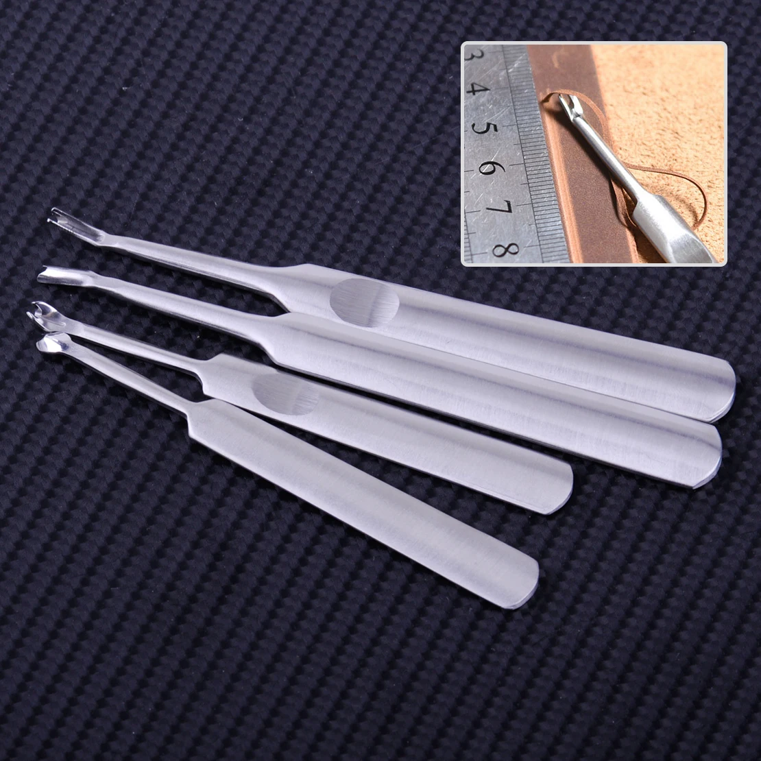 

4Pcs/Set U+V Leather Edge Skiving Beveler Stitching Groover Craft DIY Tool Kit Sharp Keen Hand Working