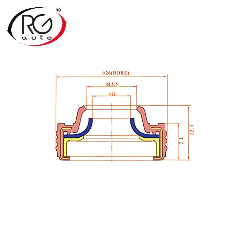 RGFROST Auto AC compressor oil seal/ LIP TYPE with RUBBER-MOUNTED shaft seal ring