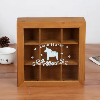 

Vintage Wooden Sundries Storage Box Makeup Organizer Cosmetic Box Storage Boxes Treasure Chests Lockable Container Birthday Gift