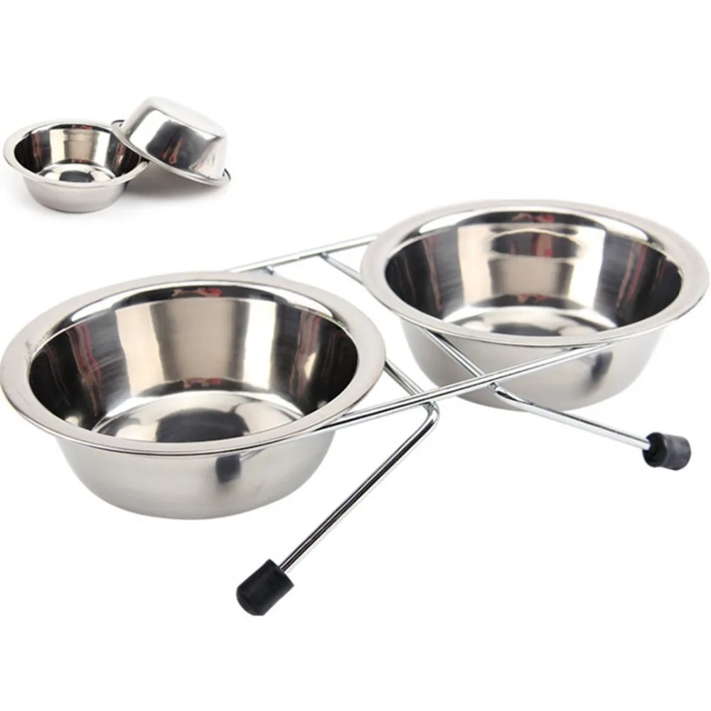 Title 6, Dog Bowl Stainless Steel Pet Dog Cat Double Bow...
