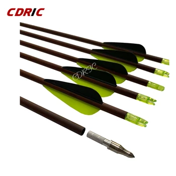 

6/12pcs Mixed Carbon Arrows Spine 600 OD 7.8mm With Replace Arrowhead For Hunting Archery