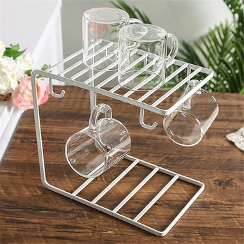 

C-type Structure Coffee Cup Plates Iron Rack Creative Iron Cup Holder Kitchen Rack Home Mug Cup Coffee Cup Drain Shelf