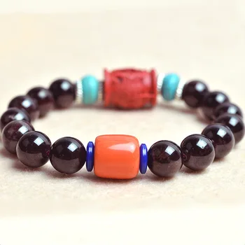 

Grade A 10mm Natural Garnet Beads Bracelet Jewelry Fine Beaded Bracelet Jewelry For Women Gift With Certificate Drop Shipping