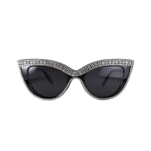 Солнцезащитные очки "кошачий глаз", винтажные женские очки, Ретро стиль, стразы, алмазные кристаллы, солнцезащитные очки, новинка