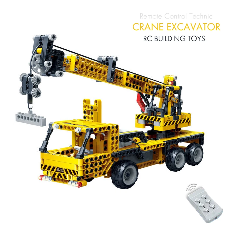 

Pandadomik Building Kit Technic RC Crane Constructor Car Excavator Truck Remote Control Blocks Bricks Toy Educational Toys