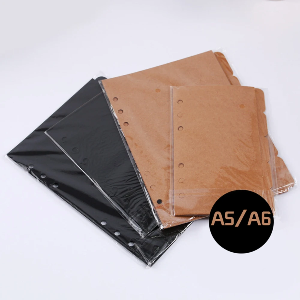 

Fashion Hardcover Gift Vintage Notebook Paper 6 holes Blank Inner Sheets Black Card Handmade Inside Pages