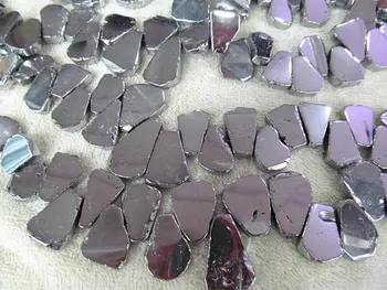 

Raw Titanium Natural Rock Quartz,high quality 15-50mm full strand slab plated freeform matte mixed pendant bead