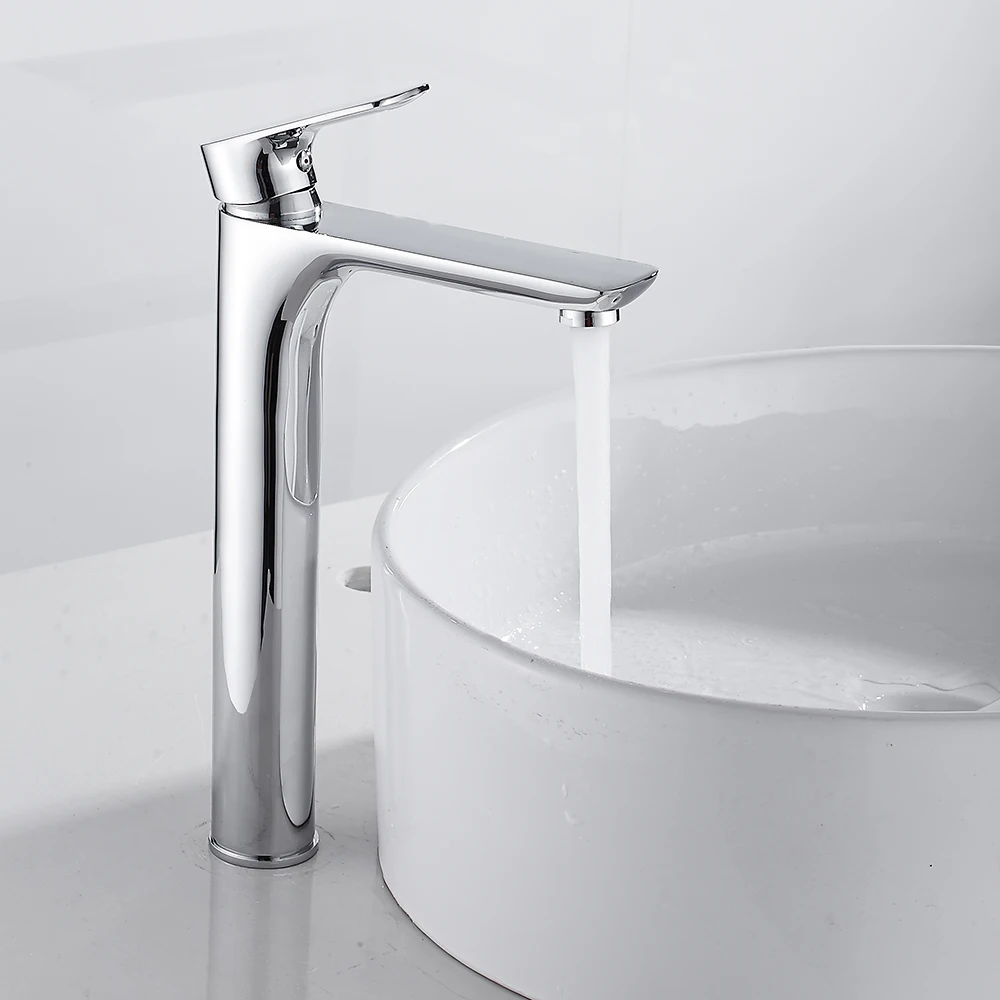 Waterfall Spout Single Handle Countertop Tall Basin Mixer Tap in Antique Black