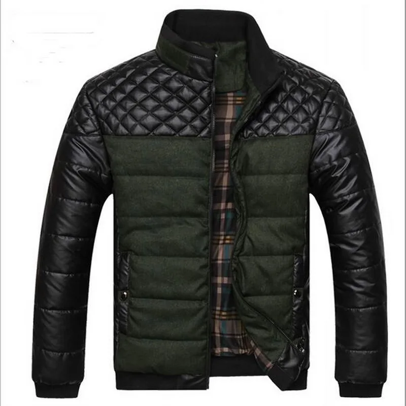 

2019 New VXO Men Padded Classic Brand Men Warm Jackets Plus Size L-4XL Patchwork Plaid Design Young Man Casaul Winter Coats