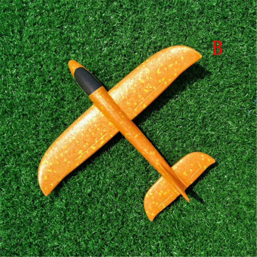 16 видов стилей EVA самолет из пенопласта ручной запуск метательный планер инерционный пенный самолет модель самолета игрушки для улицы - Цвет: 35cm orange