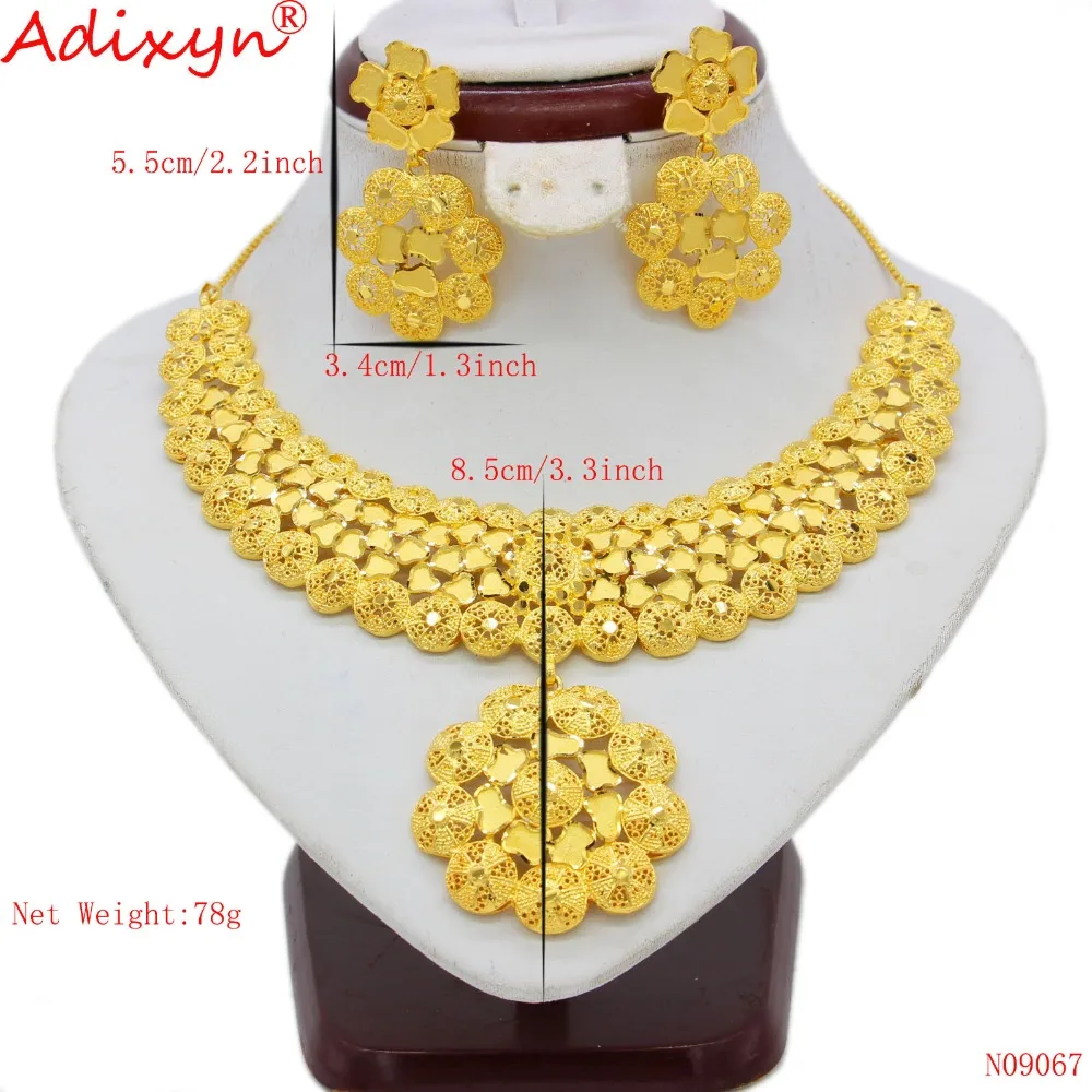 Adixyn Индия ожерелье/серьги Ювелирные наборы для женщин золотой цвет