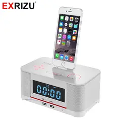 EXRIZU A8 сигнализации Зарядное устройство Док-Станция Bluetooth стерео Динамик с NFC fm-радио пульт дистанционного управления Управление для iPhone XS 8 7