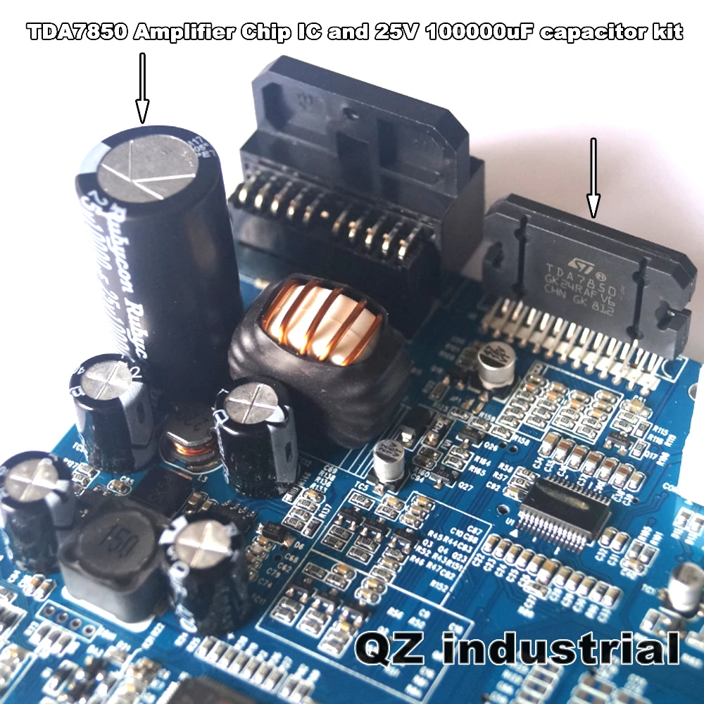 QZ industral и TDA7850 чип усилителя IC и 25 в 100000 мкФ конденсатор комплект для автомобиля dvd-плеер
