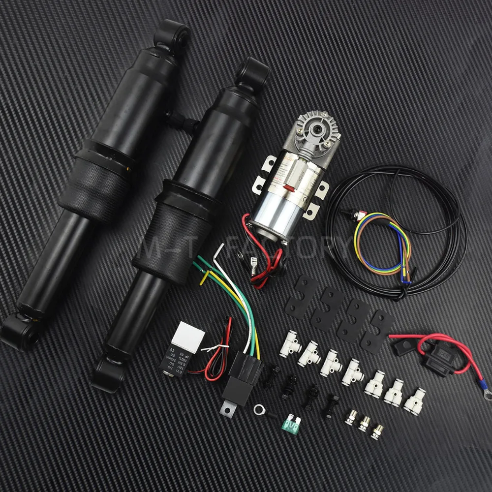 Мотоцикл сзади пневматическая подвеска комплект черного цвета с заклепками для Harley Touring Bagger Electra Street Glide Road King 1994