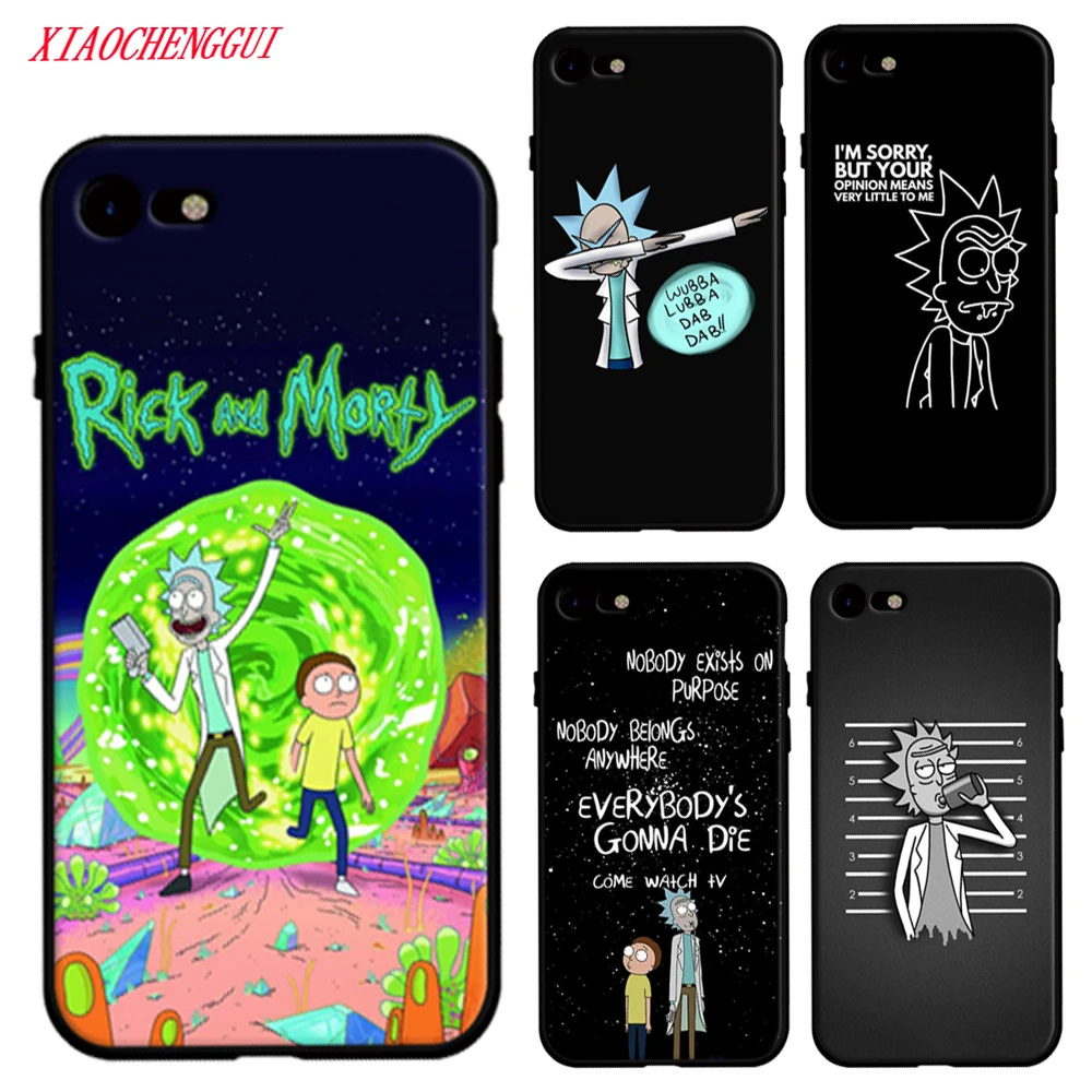 

For iphone 7 6 X Case Rick and Morty Season Coque Shell Phone Case for Apple iPhone 8 7 6 6S Plus X 5 5S S Soft silicone Cover